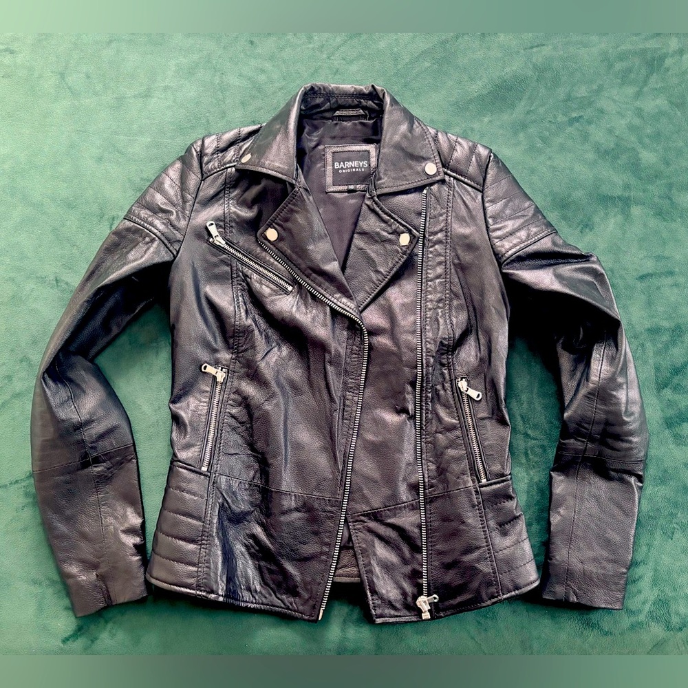 Barneys Originals Clara Textured Leather Jacket